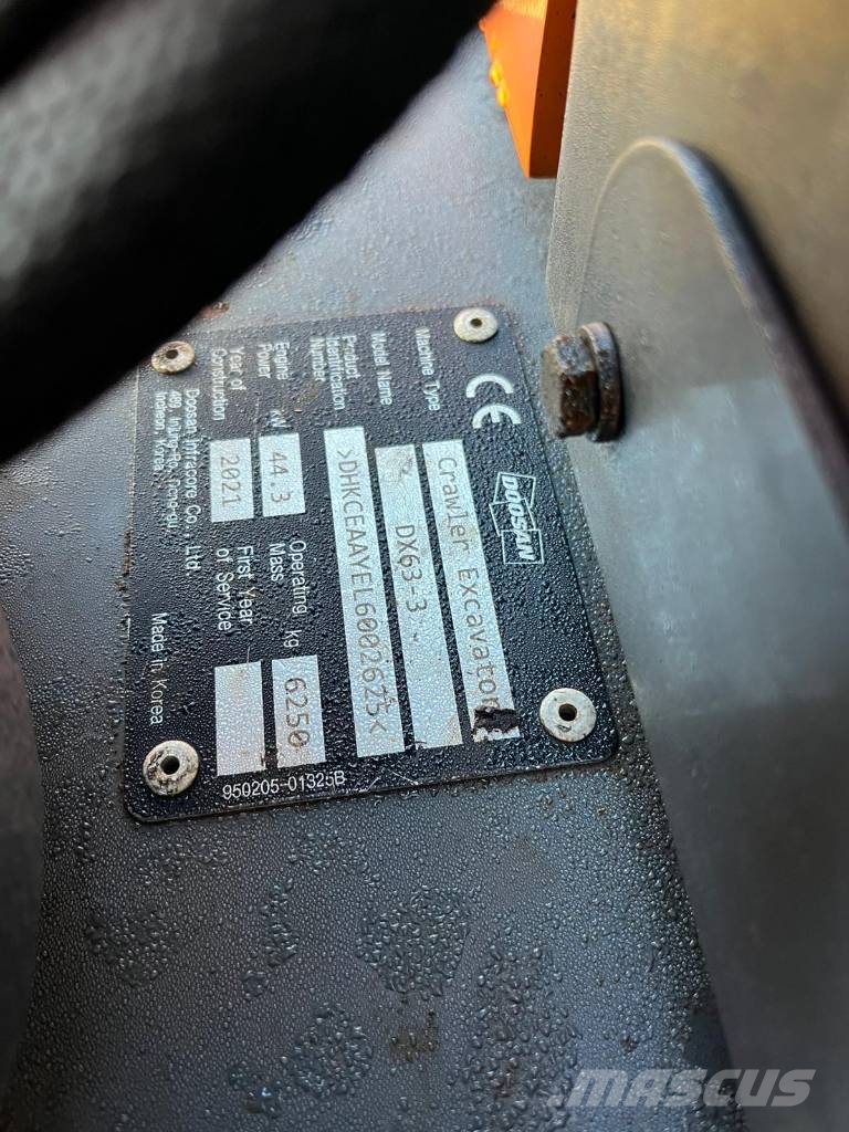 Doosan DX 63-3 Mini ekskavatoriai < 7 t