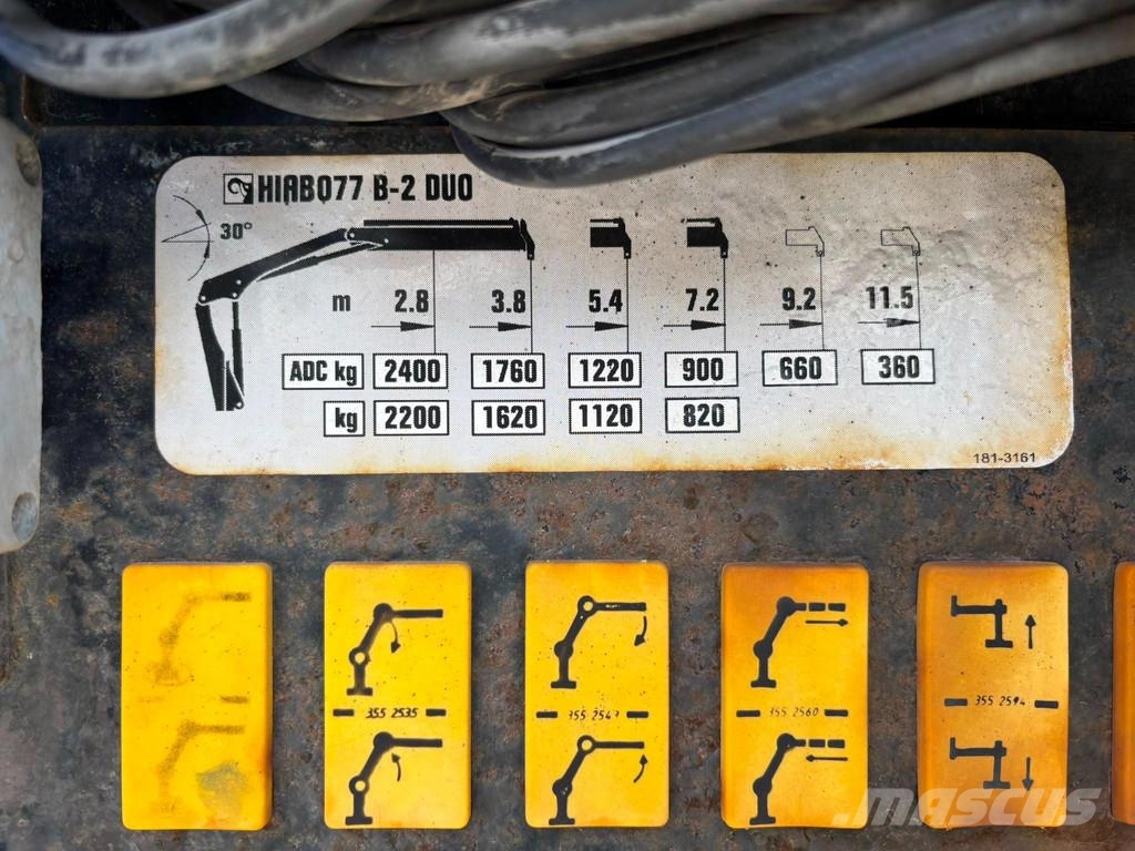 Scania P 320 4x2 HIAB 077B-2 / PLATFORM L=7286 mm Smagās mašīnas ar celtni