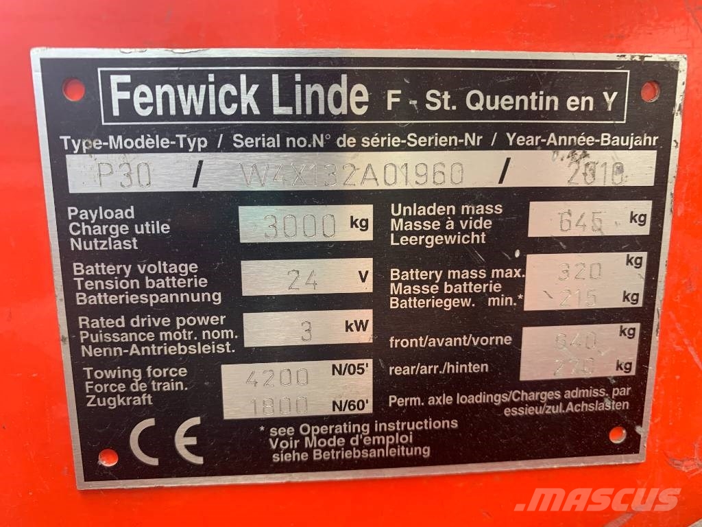Linde TOWING P30 /132/ !! USED BATTERY !! V-3728. OB Baterije