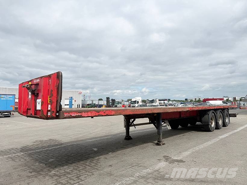 Kel-Berg 3 axle Flatbed / Flachbettauflieger Bortinių sunkvežimių priekabos su nuleidžiamais bortais