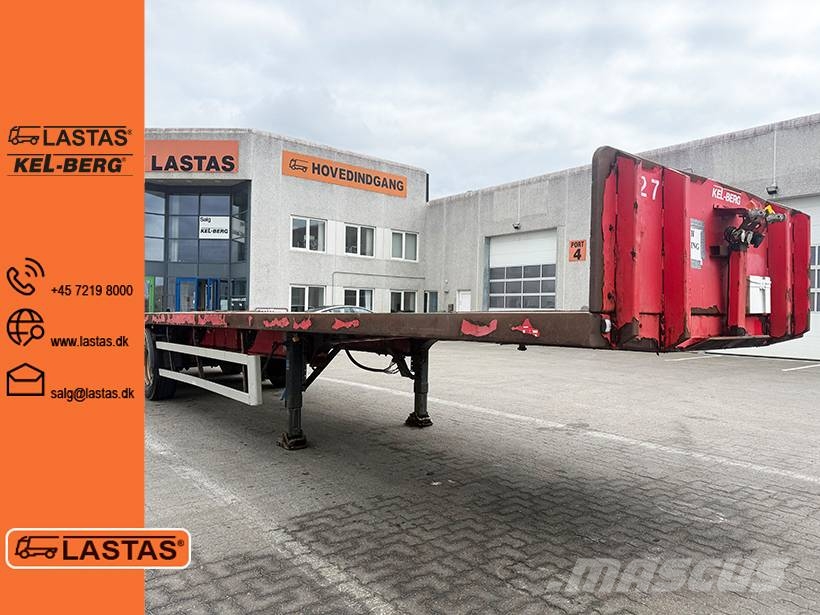 Kel-Berg 3 axle Flatbed / Flachbettauflieger Bortinių sunkvežimių priekabos su nuleidžiamais bortais
