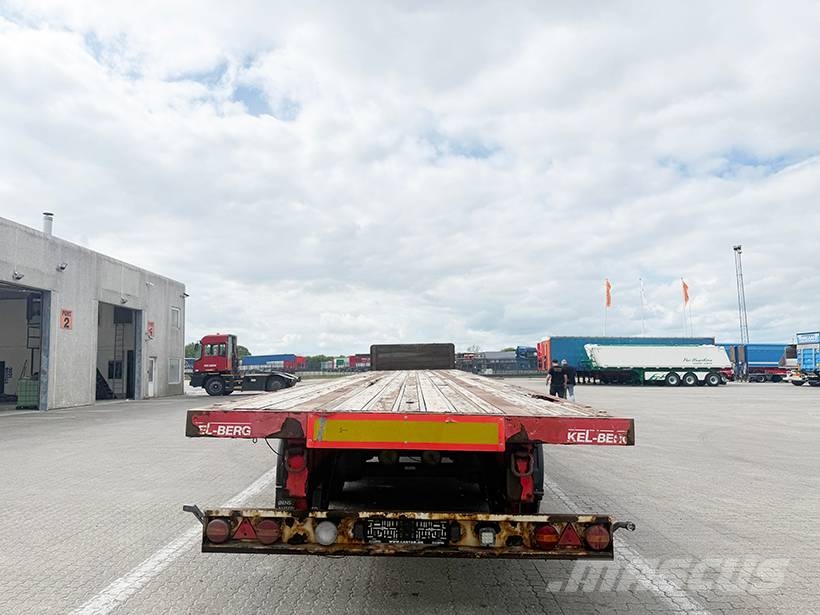 Kel-Berg 3 axle Flatbed / Flachbettauflieger Bortinių sunkvežimių priekabos su nuleidžiamais bortais