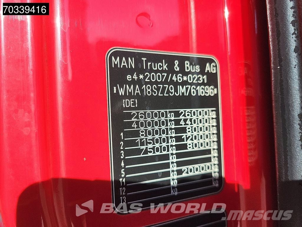 MAN TGS 26.460 6X2 6x2*4 VDL 21t Hook Retarder Manual Vrachtwagen met containersysteem