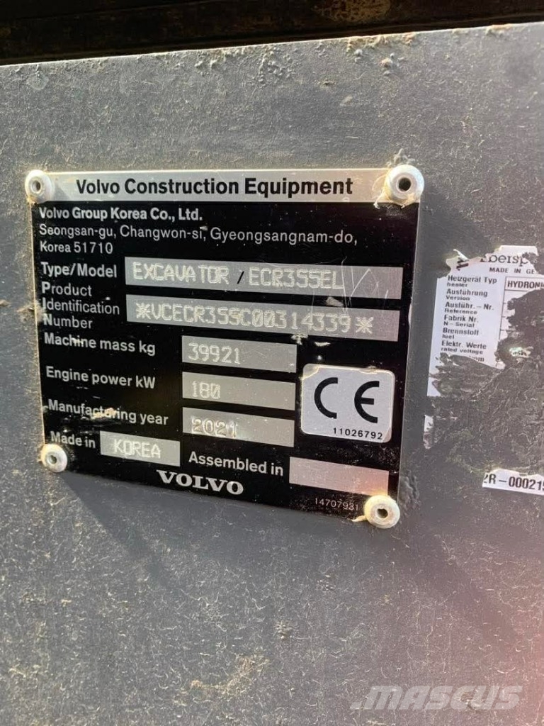 Volvo ECR 355 E Rupsgraafmachines