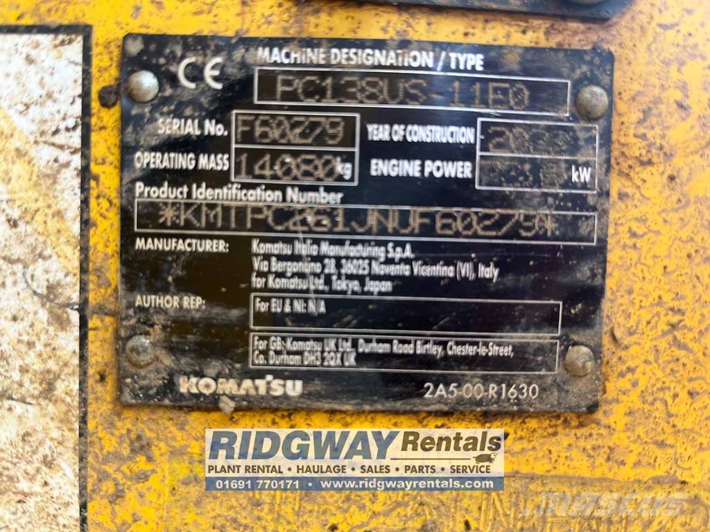 Komatsu PC 138 US-11 履带挖掘机