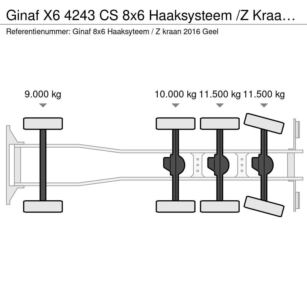 Ginaf X6 4243 CS 8x6 Haaksysteem /Z Kraan Euro 6 Camiones polibrazo