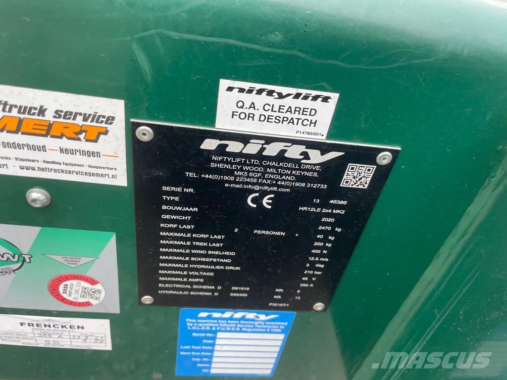 Niftylift HR12 LE elektrische knikarm hoogwerker Gelenkteleskoparbeitsbühnen