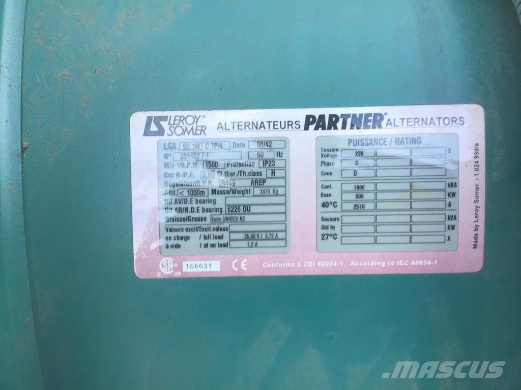 Perkins 4012 TWG2 GENERATOR 1000KVA USED Diesel Generatorer