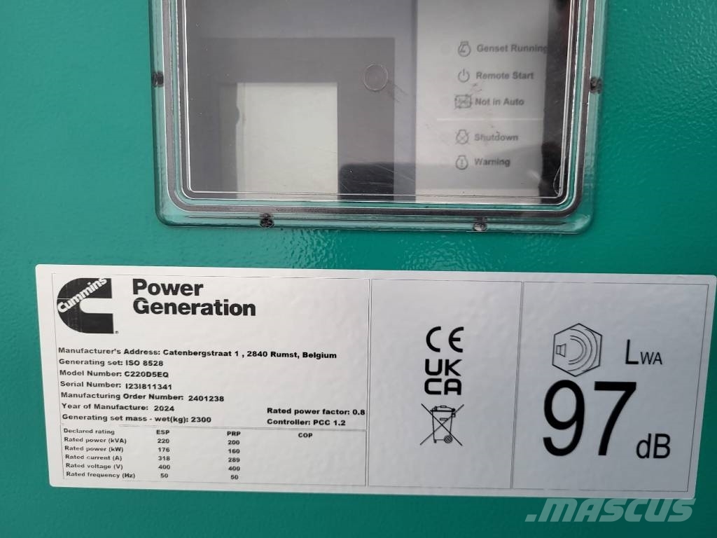 Cummins C220D5EQ ディーゼル発電機