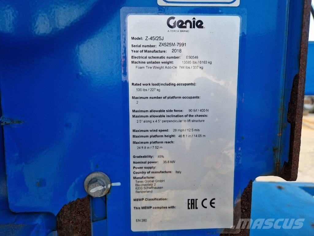 Genie Z 45/25 J RZ116 관절형 전동이동 리프트