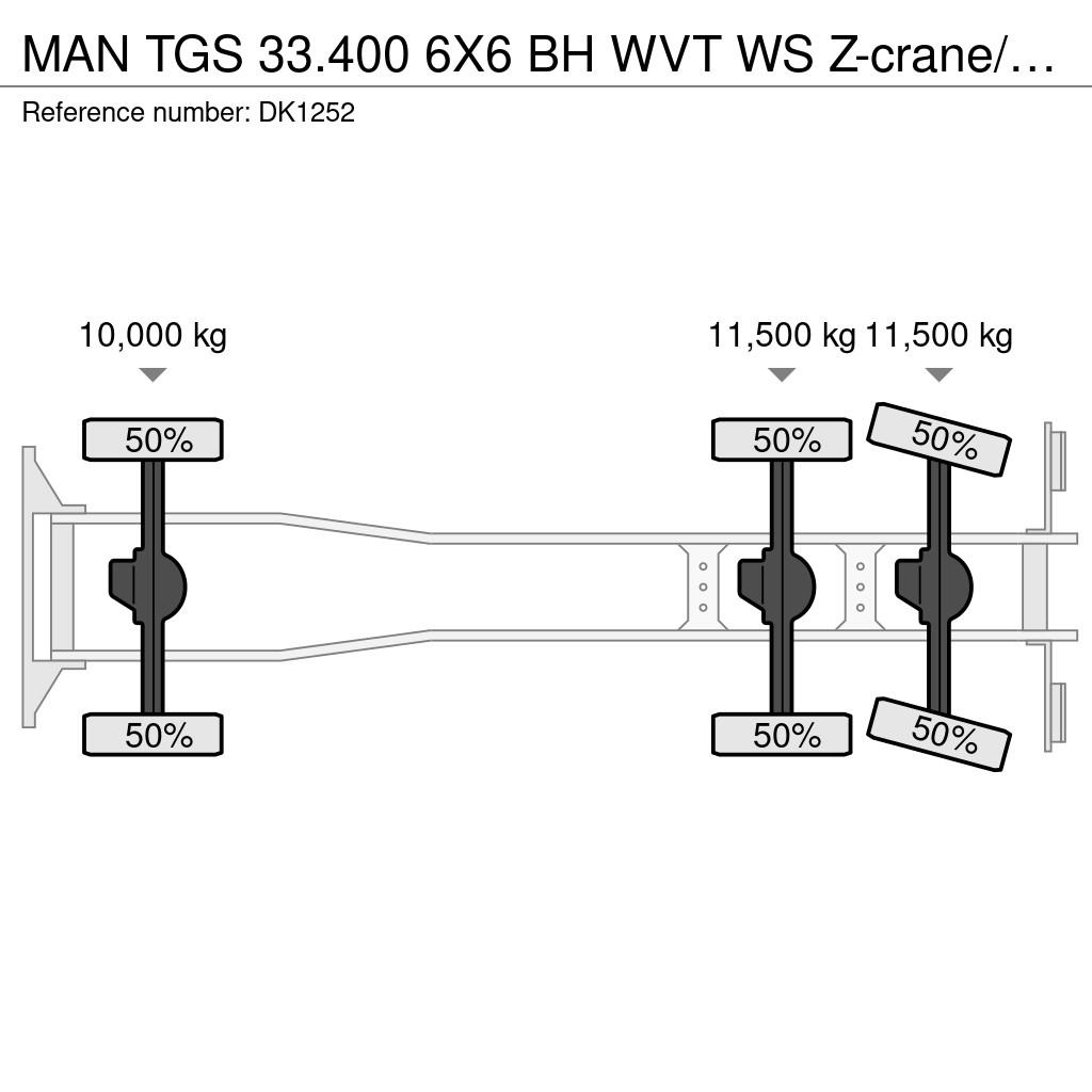 MAN TGS 33.400 6X6 BH WVT WS Z-crane/TIPPER!! EURO 6!! شاحنات قلابة