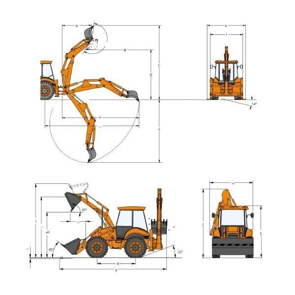 Fiat-Hitachi FB2000 SYMCRO Товарач със заден ексватор