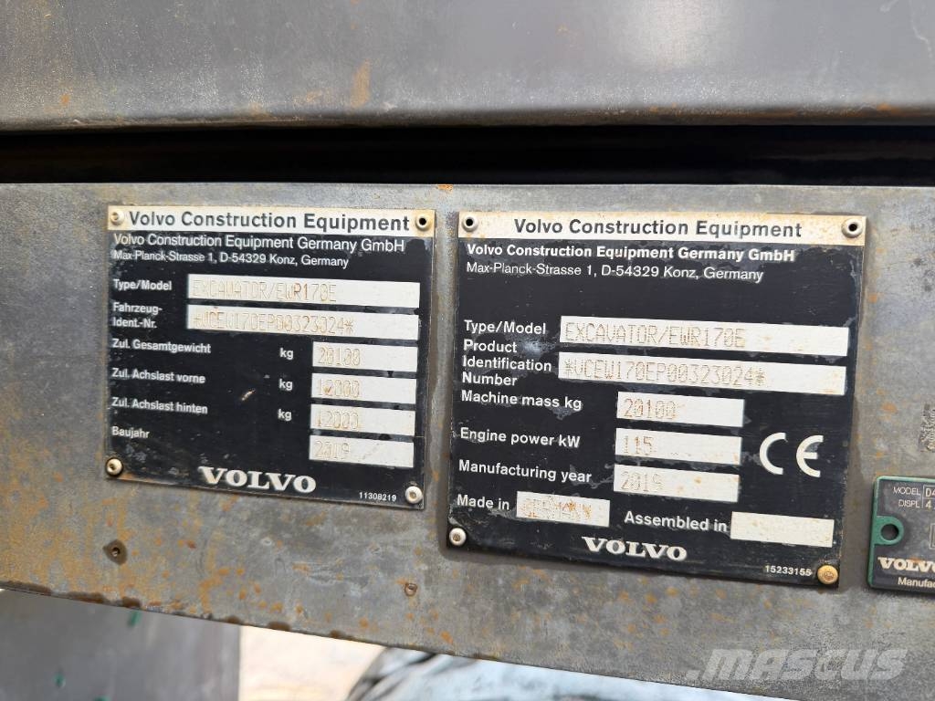 Volvo EWR 170 E mit vollhydr. Tiltrotator Mobilbagger