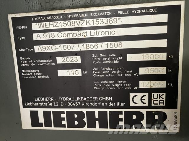 Liebherr A 918 Compact Litronic Bagri na kolesih