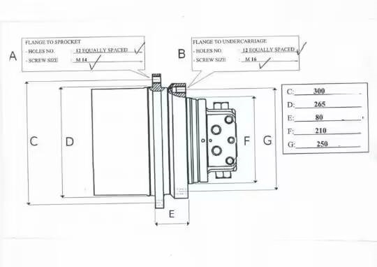 Takeuchi 1903120800 travel motor TB175 Final Drive Transmisija