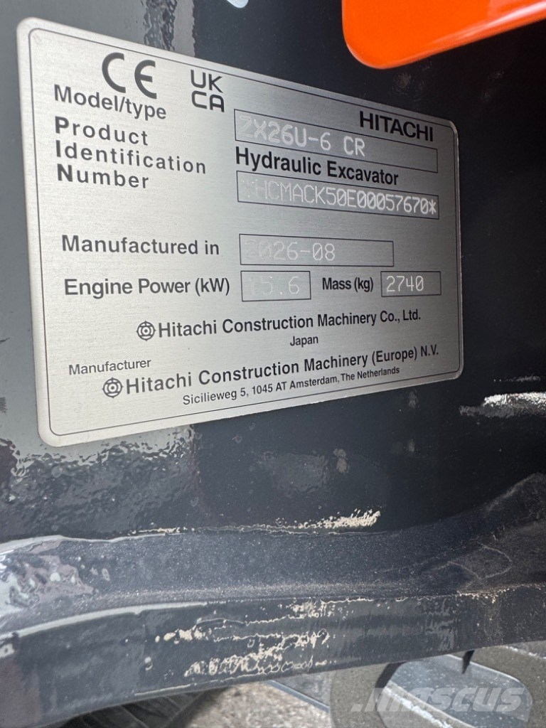 Hitachi ZX 26 U-6 Mini bageri < 7t