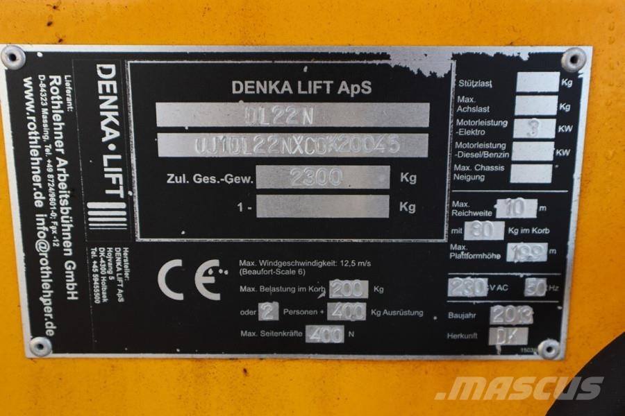 Denka-Lift DL22N Electric, 22m Working Height, 12m Reach, Sim Коленчатые подъемники