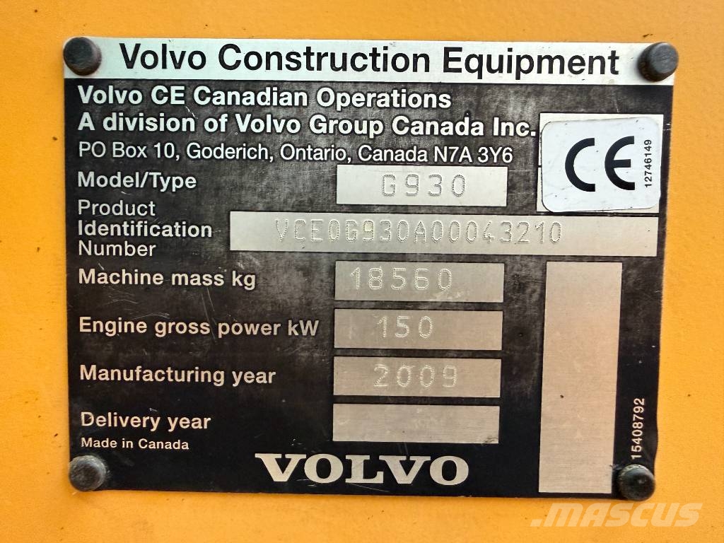 Volvo G930 - CE Tiehöylät