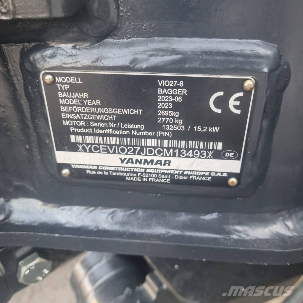 Yanmar Vio 27-6 Мини екскаватори < 7 т