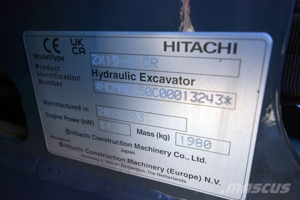 Hitachi ZX 19-6 MTC Mini ekskavatörler, 7 tona dek