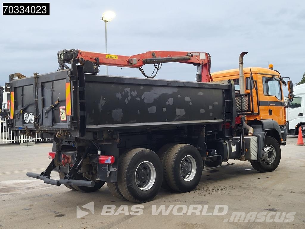 MAN TGA 33.360 TGA 6X4 HMF 1643 Z2 Crane 10m3 3-way ti Kiperi kamioni