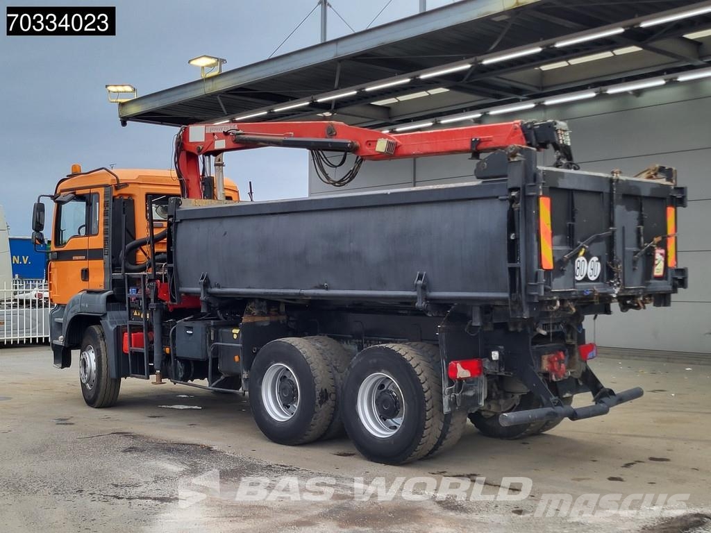MAN TGA 33.360 TGA 6X4 HMF 1643 Z2 Crane 10m3 3-way ti Kiperi kamioni