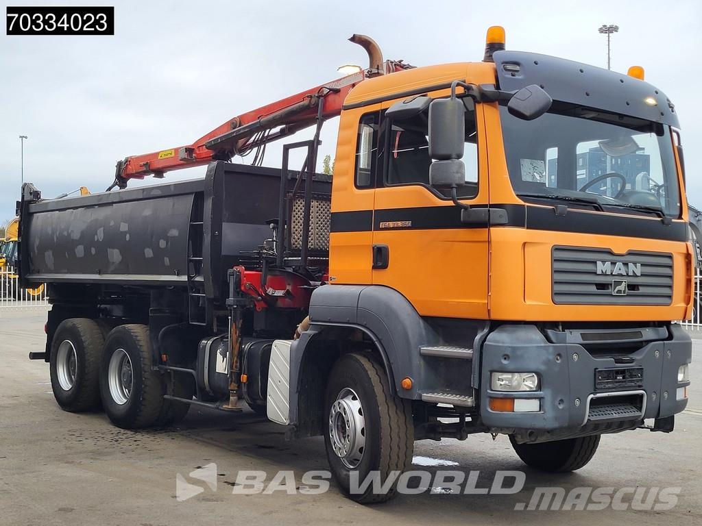 MAN TGA 33.360 TGA 6X4 HMF 1643 Z2 Crane 10m3 3-way ti Kiperi kamioni
