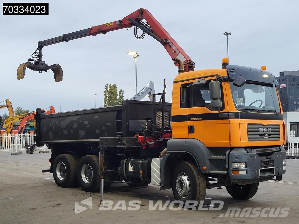 MAN TGA 33.360 TGA 6X4 HMF 1643 Z2 Crane 10m3 3-way ti Kiperi kamioni