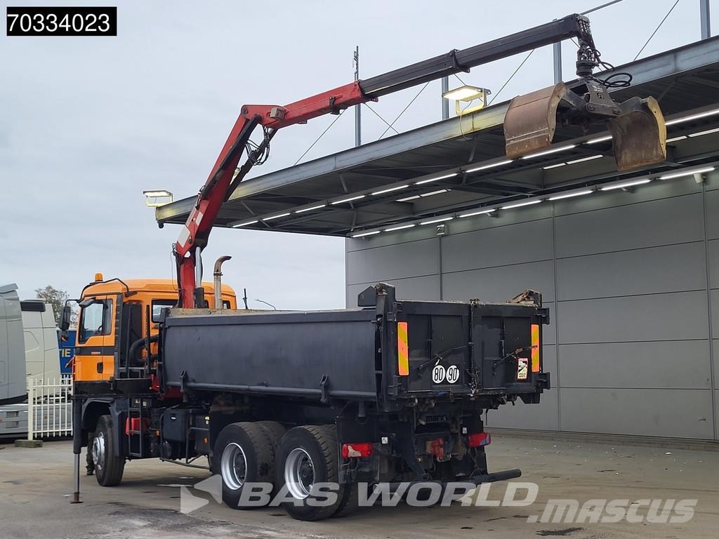 MAN TGA 33.360 TGA 6X4 HMF 1643 Z2 Crane 10m3 3-way ti Kiperi kamioni
