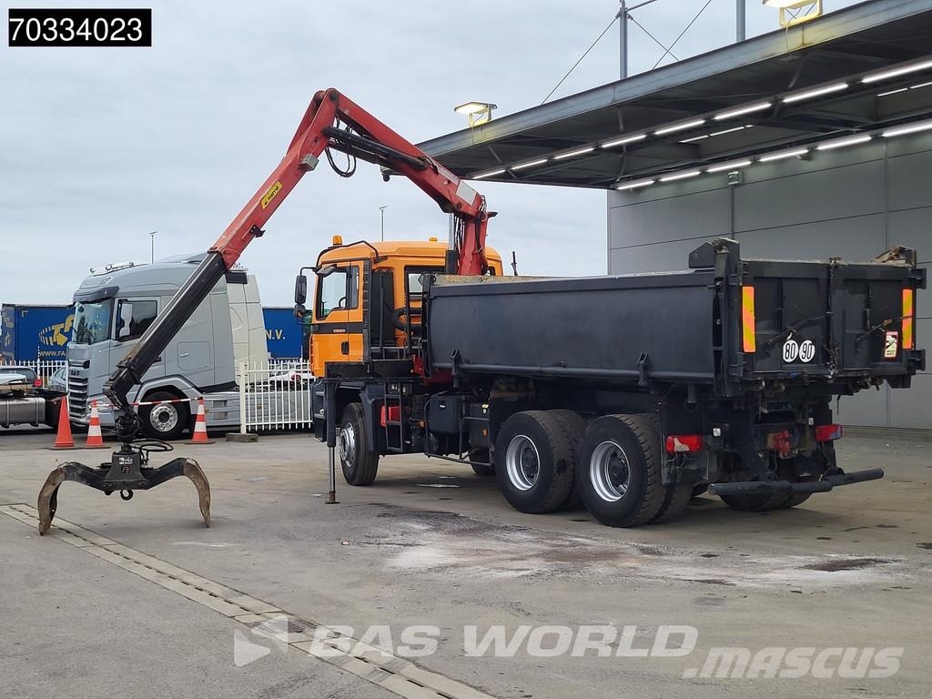 MAN TGA 33.360 TGA 6X4 HMF 1643 Z2 Crane 10m3 3-way ti Kiperi kamioni