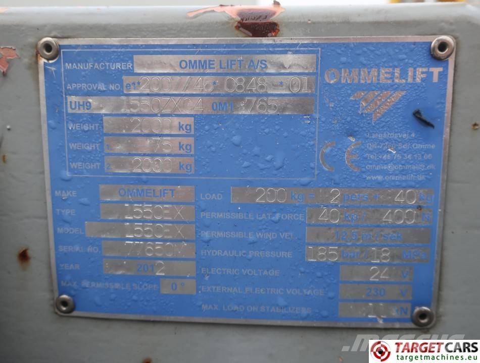 Ommelift 1550EX Articulated Tow 1550 Boom Work Lift 1530cm Articulated boom lifts
