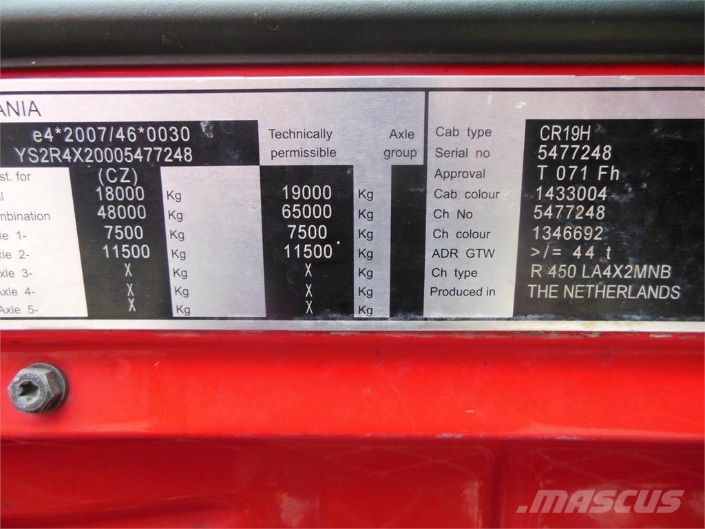 Scania R450, Standart, Retarder, Komplet na vzduch Prime Movers