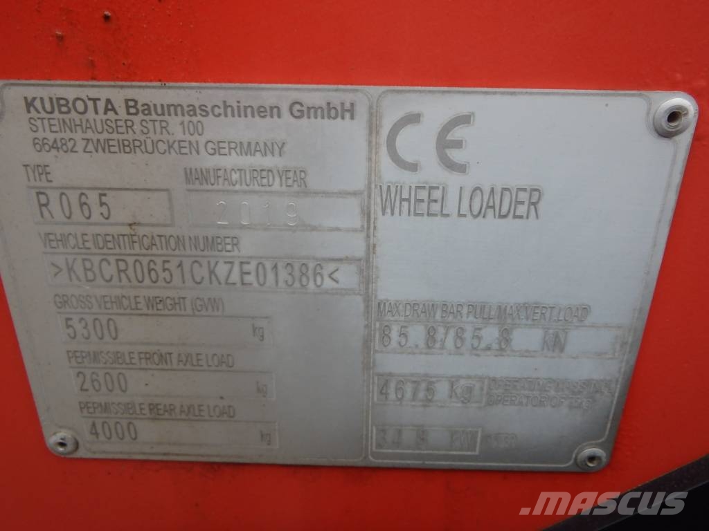 Kubota R 065 Pyöräkuormaajat