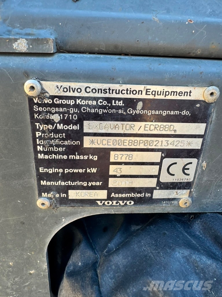 Volvo ECR 88 D Midi excavators 7t - 12t