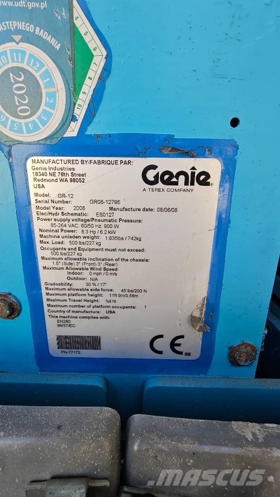 Genie GR 12 Személyemelők