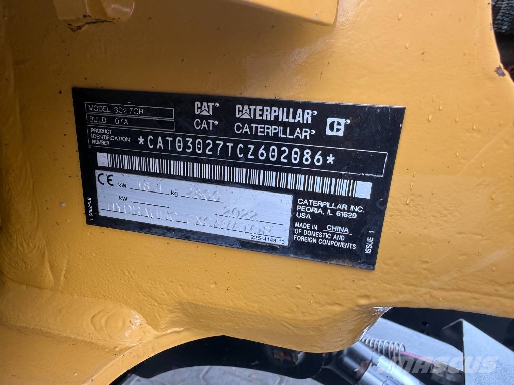 CAT 302.7 CR Mini ekskavatörler, 7 tona dek