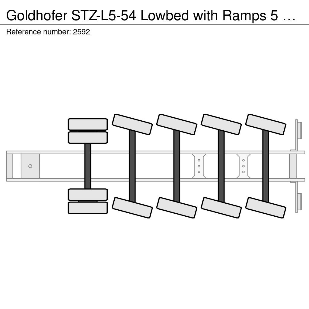 Goldhofer STZ-L5-54 Lowbed with Ramps 5 Axle 4 Steerin Axle Low loader-semi-trailers