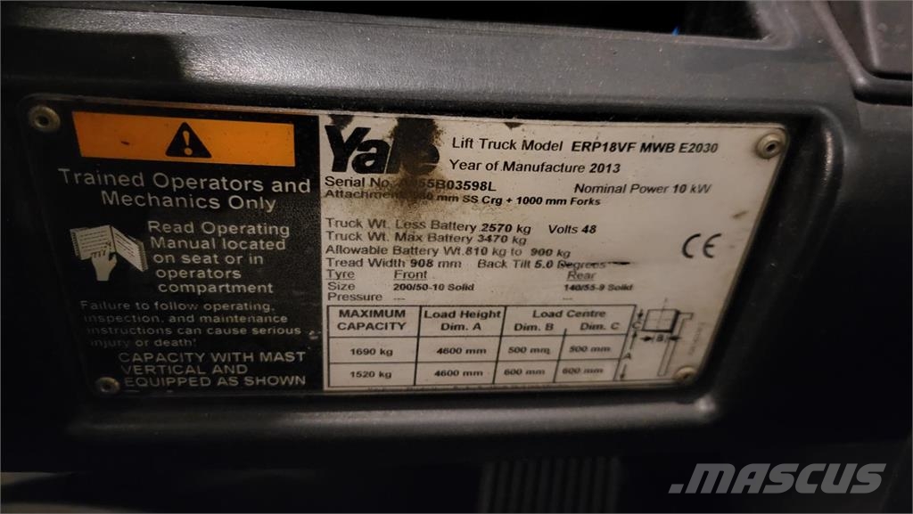 Yale ERP18VF MWB 2013 El gaffeltrucks