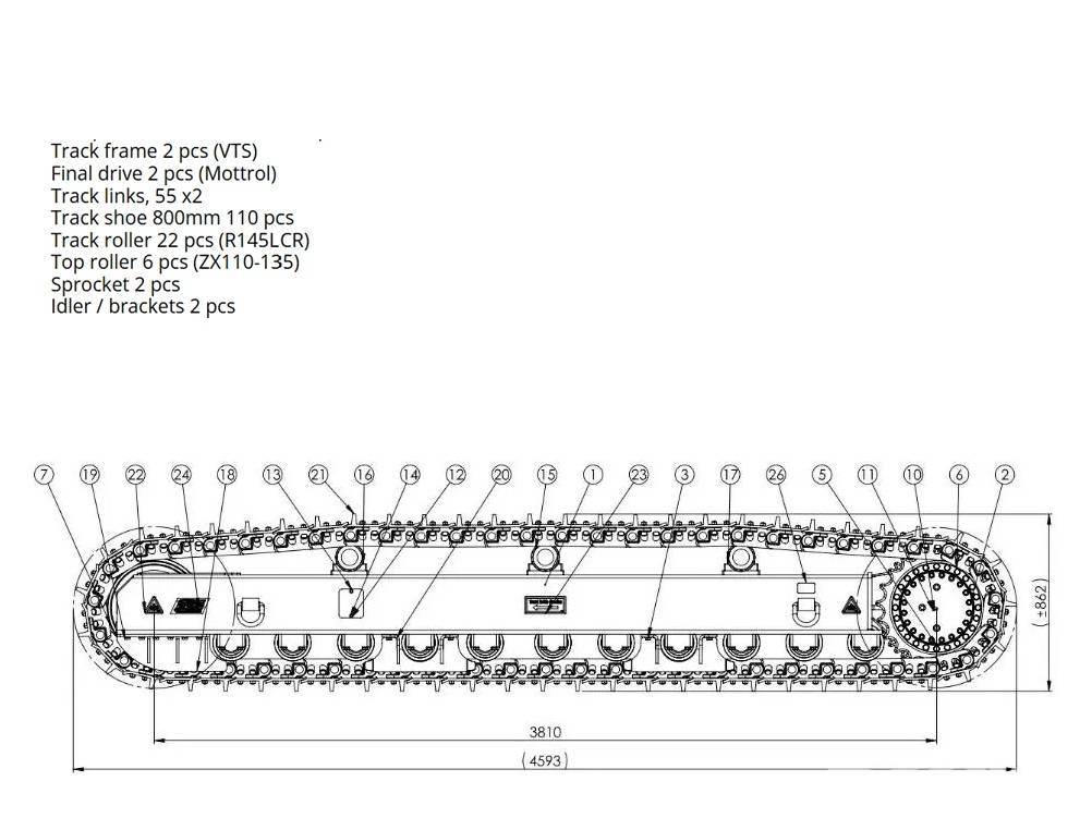 Valmiit telapaketit Assembled undercarriages 트랙, 체인 및 언더캐리지