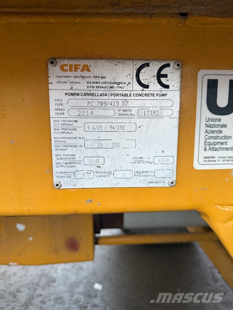 Cifa PC 709 / 415 D7 Bombas de concreto