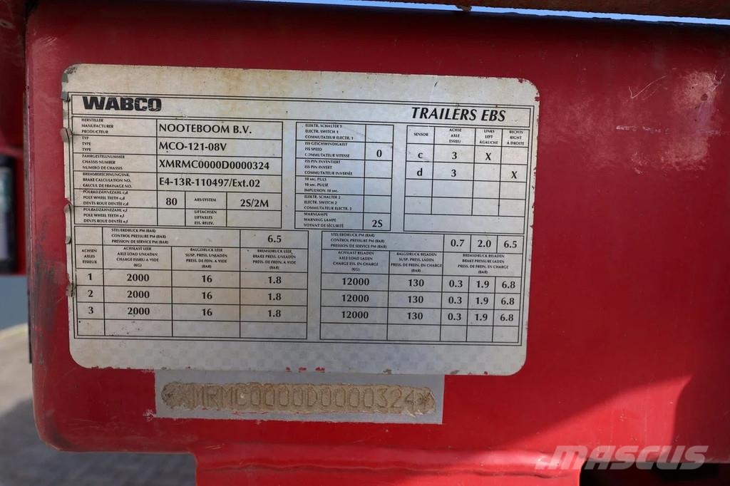 Nooteboom MCO-121-08V, double extendable 8-Axle Semi-Trailer Diepladers