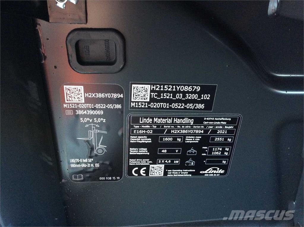 Linde E16H Elektromos targoncák