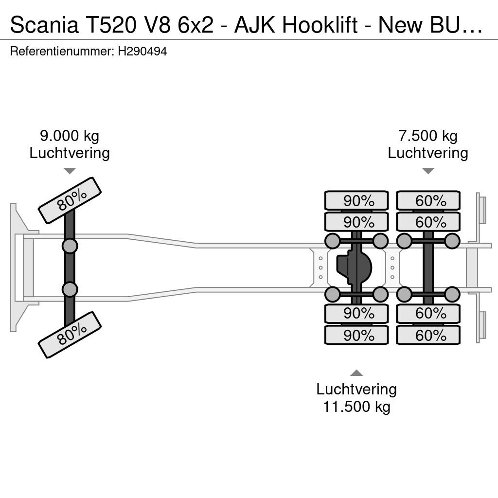 Scania T520 V8 6x2 - AJK Hooklift - New BUFFL interior - Camiones polibrazo