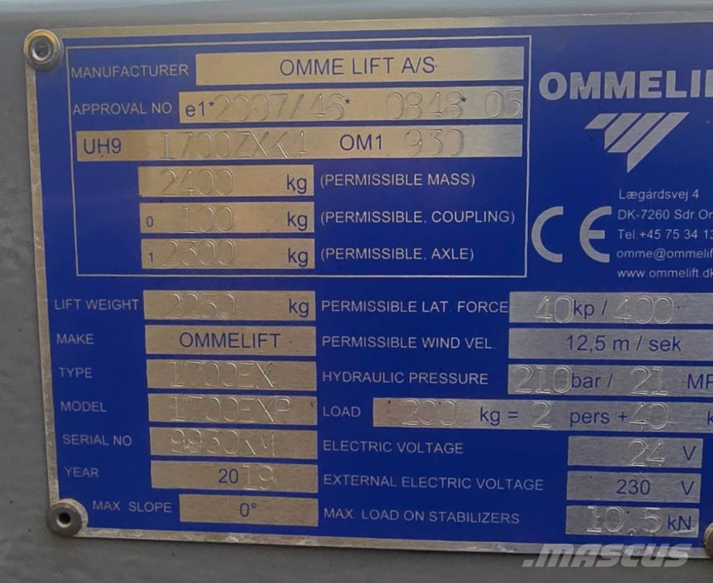 Ommelift 1700EXP Telescoophoogwerkers
