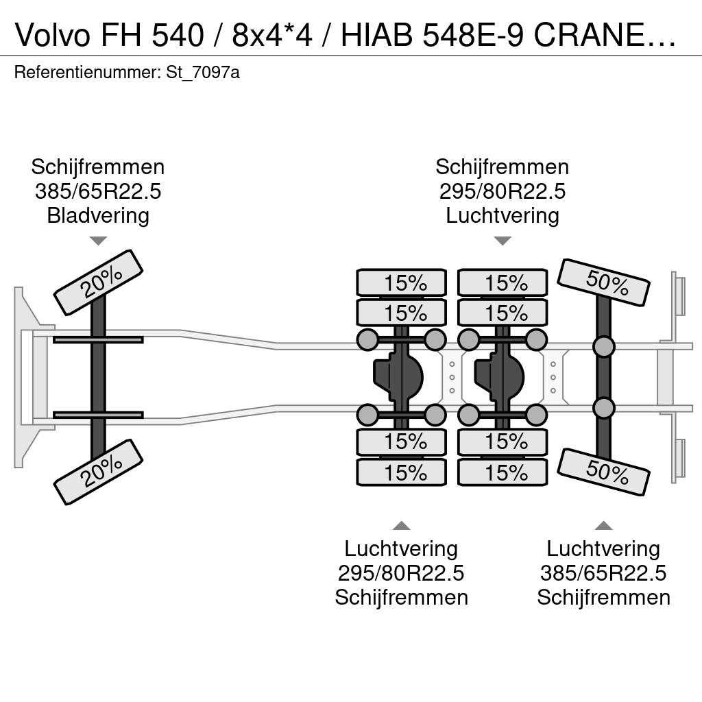 Volvo FH 540 / 8x4*4 / HIAB 548E-9 CRANE/KRAN / WINCH Camiones grúa