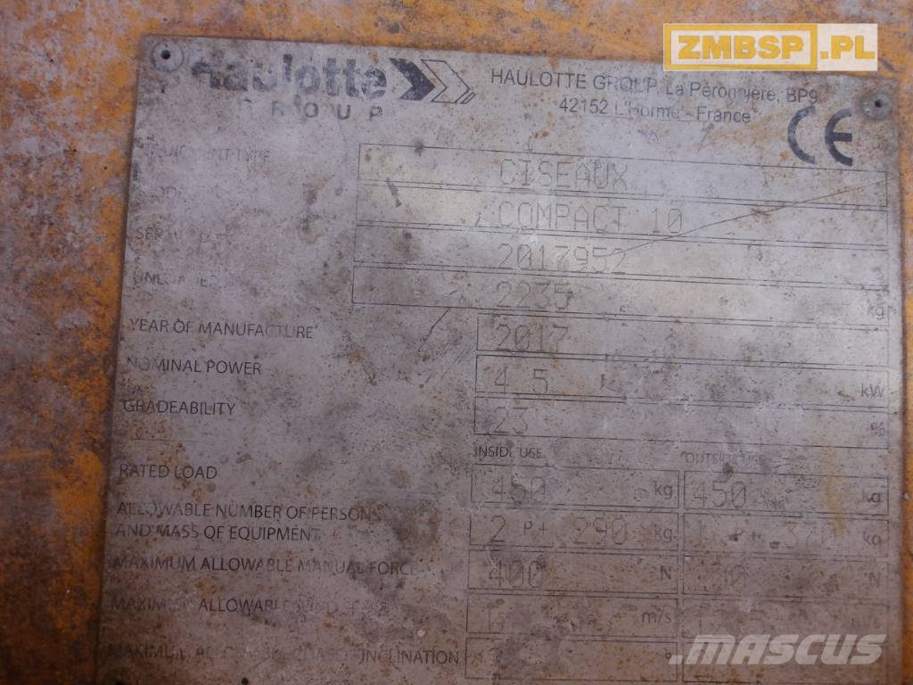 Haulotte Compact 10 Підйомники-ножиці