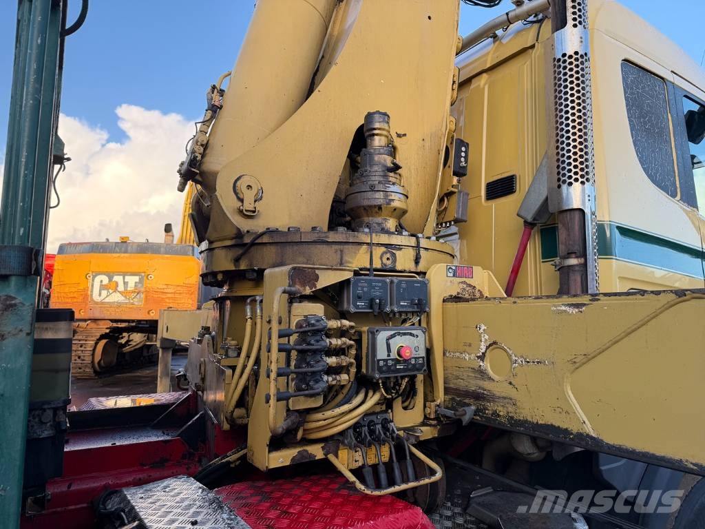Scania R124 G HIAB 700E-8 + jib Vlakke laadvloer met kraan