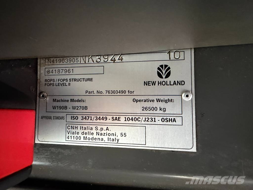 New Holland WE190 B*20t*Klima*40KM/h*Schnellwechsler*1.Hand Chargeuse sur pneus