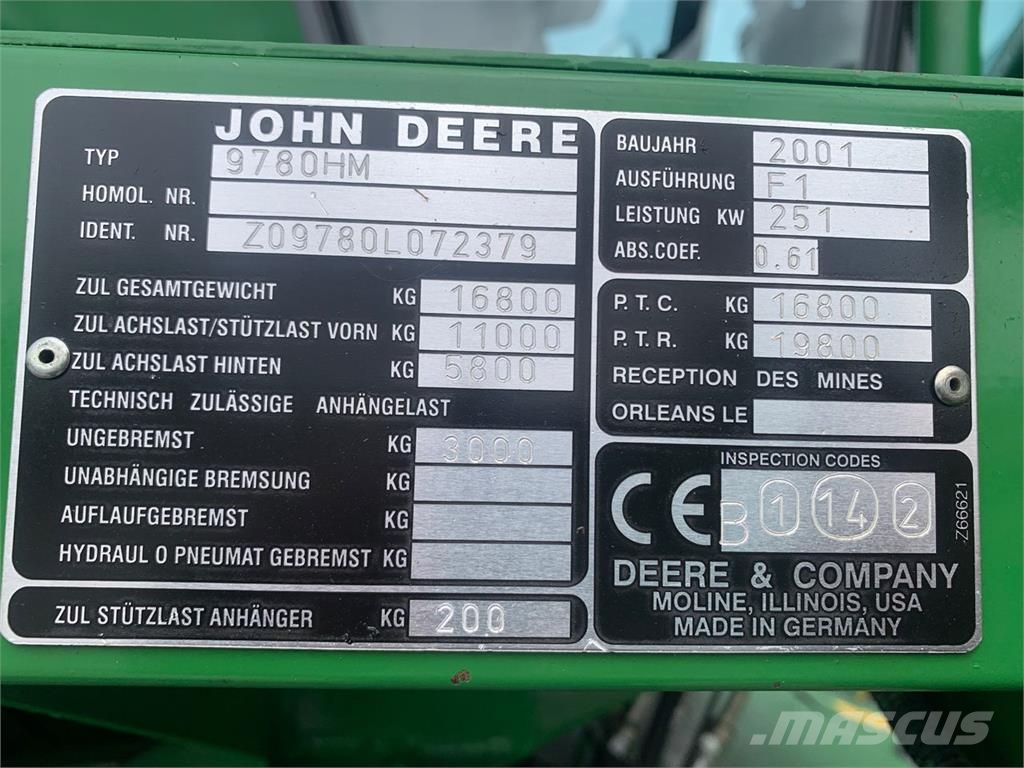 John Deere 9780 CTS HM Kombajny zbożowe