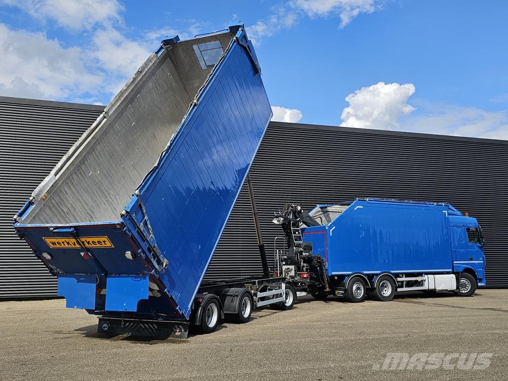 DAF XF 440 6x2 / PENZ CRANE - KRAN + TIPPER TRAILER Vlakke laadvloer met kraan